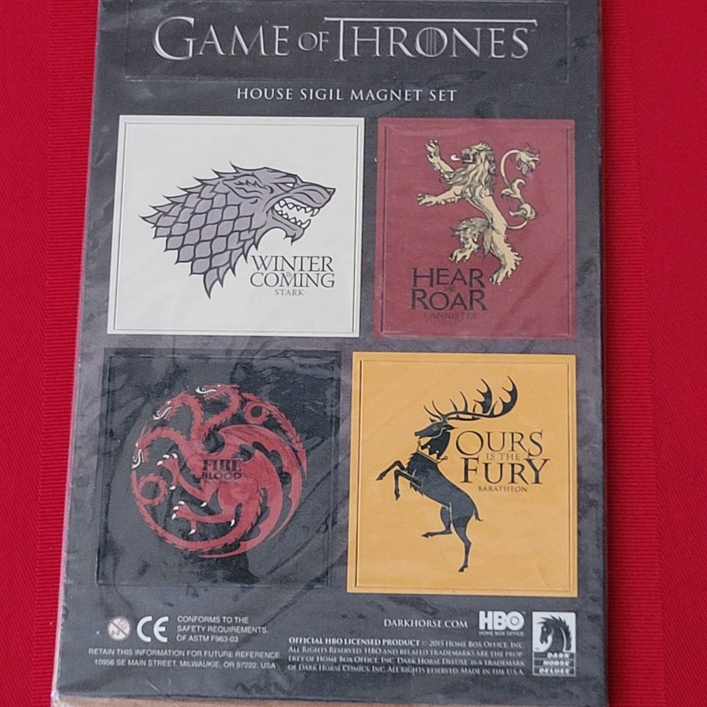 2015 GAME OF THRONES, HOUSE SIGILS MAGNET SET!!!